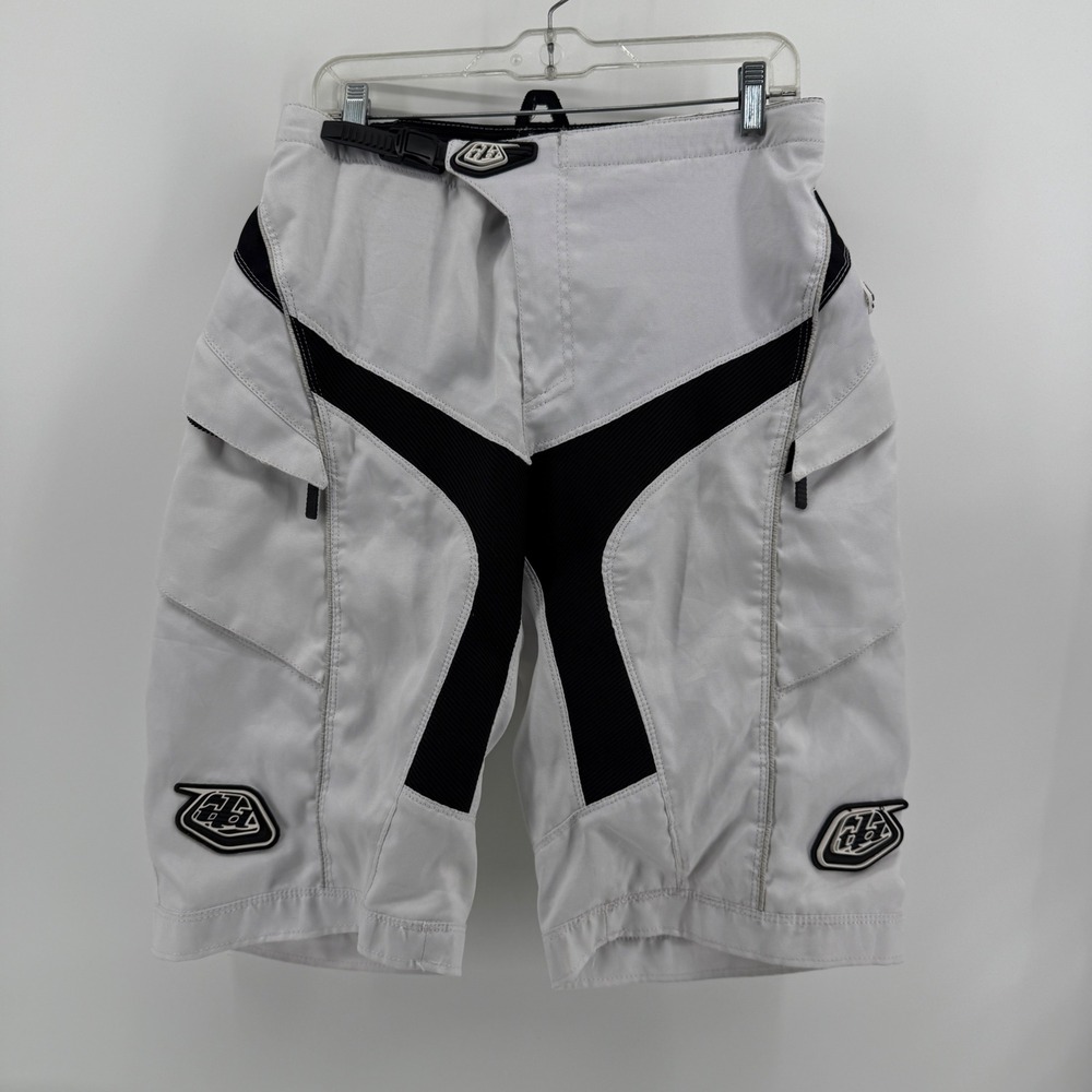 Troy Lee Designs Moto Shorts Mens 32 White Black Colorblock Polyester Ratchet